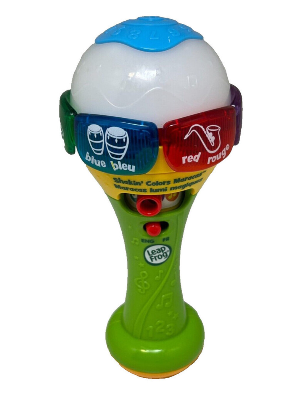 LeapFrog Learn & Groove Shakin' Colors Maraca English French Bilingual TESTED